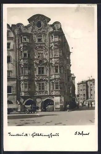 Foto-AK Adalbert Defner: Innsbruck, Hölblinghaus und Gasthaus zum Adler