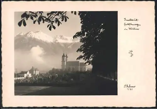 Foto-AK Adalbert Defner: Innsbruck, Panorama mit Kirche