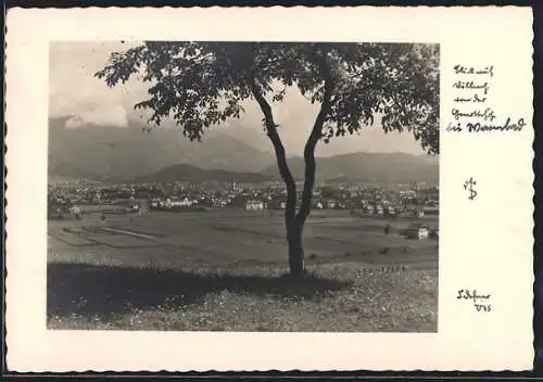 Foto-AK Adalbert Defner: Villach, Stadtpanorama im Sonnenschein
