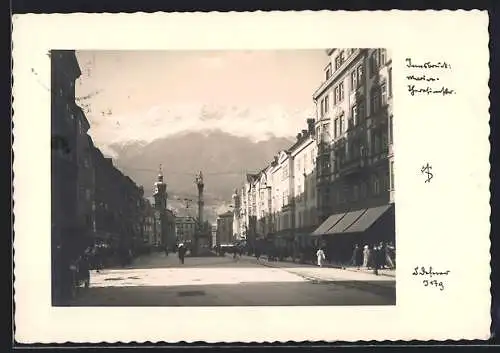 Foto-AK Adalbert Defner: Innsbruck, Die Maria-Theresienstrasse