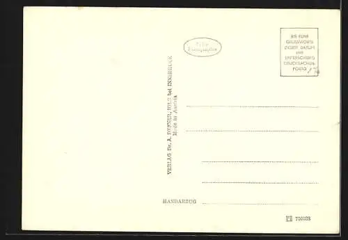 Foto-AK Adalbert Defner: Durchblick auf die Serles