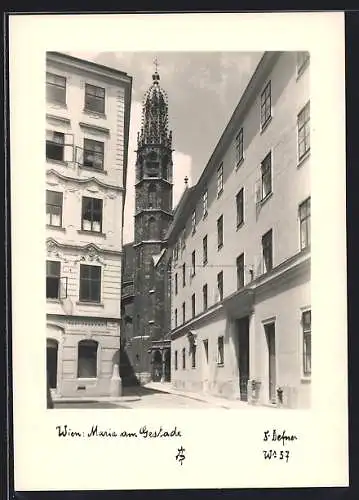 Foto-AK Adalbert Defner: Wien, Maria am Gestade, Strassenpartie
