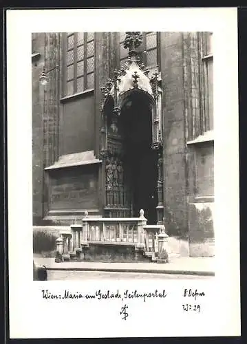 Foto-AK Adalbert Defner: Wien, Maria am Gestade, Seitenportal