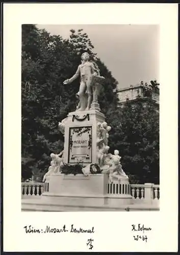 Foto-AK Adalbert Defner: Wien, Mozart-Denkmal