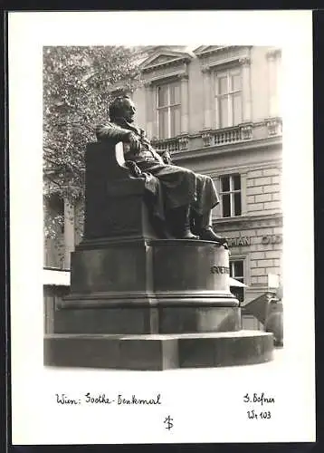 Foto-AK Adalbert Defner: Wien, Das Goethe-Denkmal