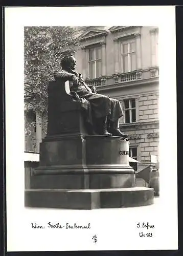 Foto-AK Adalbert Defner: Wien, Goethe-Denkmal