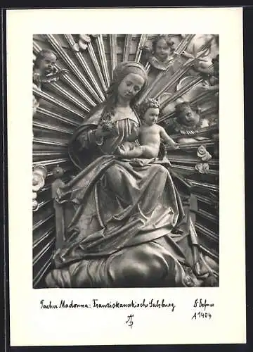Foto-AK Adalbert Defner: Salzburg, Pacher-Madonna in der Franziskanerkirche