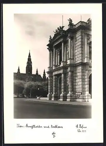 Foto-AK Adalbert Defner: Wien, Burgtheater, Rathaus