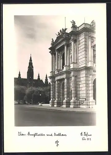 Foto-AK Adalbert Defner: Wien, Burgtheater u. Rathaus