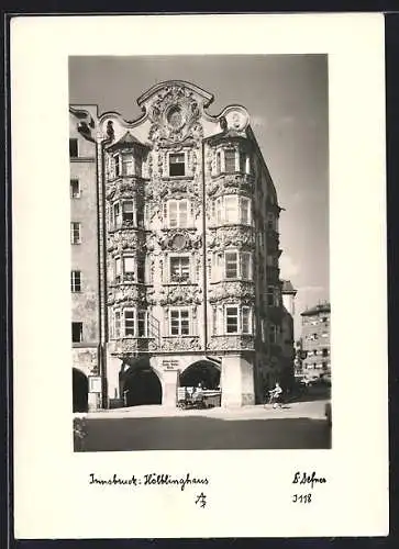 Foto-AK Adalbert Defner: Innsbruck, Hölblinghaus im Sonnenschein