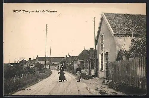 AK Gron /Yonne, Route de Collemiers