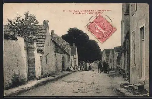 AK Chassignelles, Grande rue vue du gros Marronnier