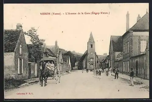 AK Véron /Yonne, L`Avenue de la Gare
