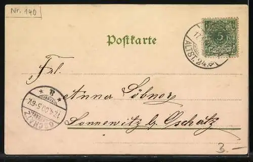 AK Engel mit Blumen und Rehe auf einer Wiese