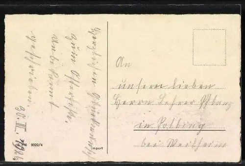 AK Kinder auf einem Osterei-Wagen mit zwei Osterhasen