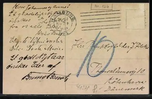 AK Jahreszahl 1909, Uhr und Schleifen, Prosit Neujahr