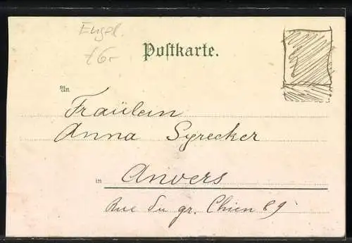 AK Drei Engel laufen Hand in Hand, Fröhliche Weihnachten