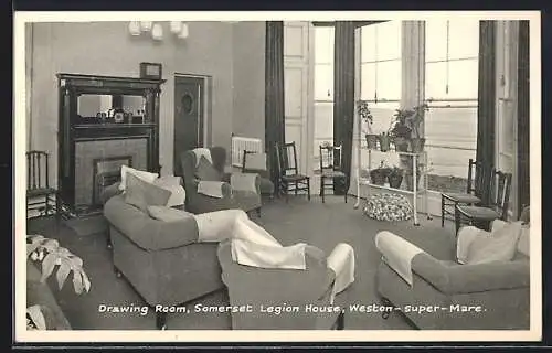 AK Weston-super-Mare, Somerset Legion House, Drawing Room