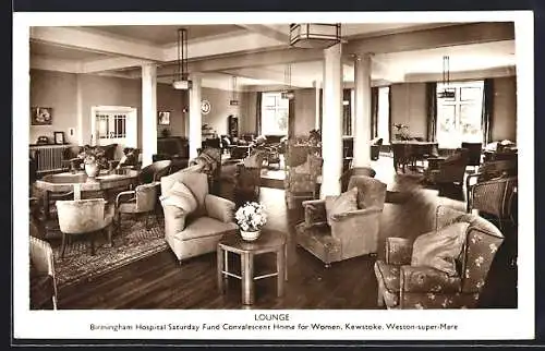 AK Kewstoke /Weston-super-Mare, Birmingham Hospital Saturday Fund Convalescent Home for Women, Lounge