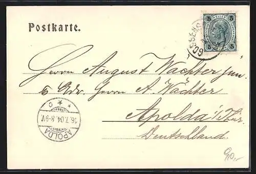 AK Gossensass, Teilansicht m. d. Pflerschthal aus der Vogelschau