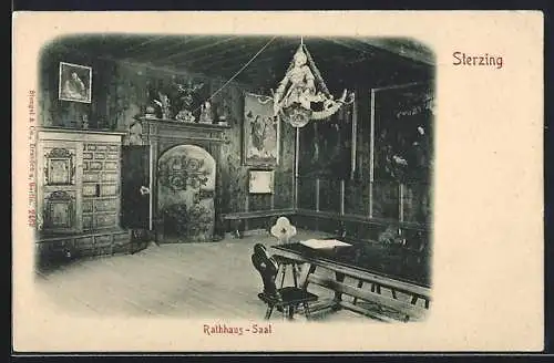 AK Sterzing, Rathhaus-Saal, Innenansicht