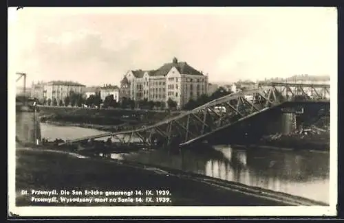 AK Przemysl, Die San Brücke gesprengt 1939