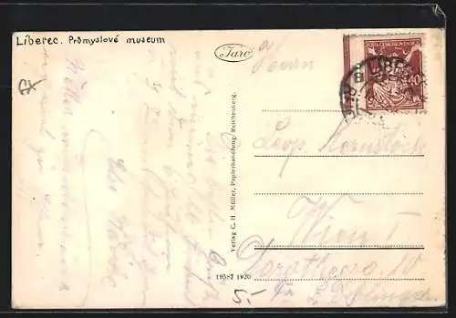 AK Reichenberg i. B., Gewerbe-Museum mit Anlage