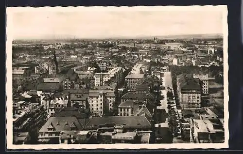 AK Mähr. Ostrau, Gesamtansicht mit Strasse aus der Vogelschau