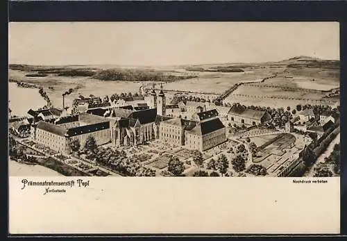 Künstler-AK Tepl, Prämonstratenserstift Tepl, Nordostseite
