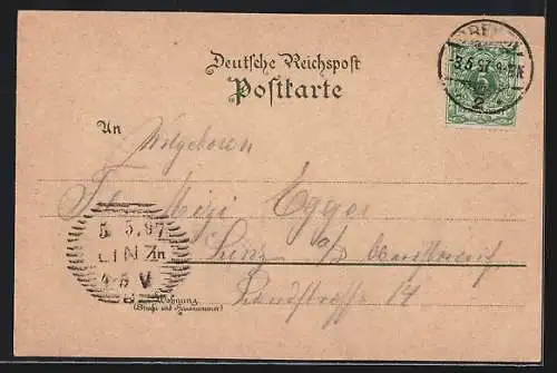 Lithographie Bremen, Rathaus, Bahnhof, Freihafen