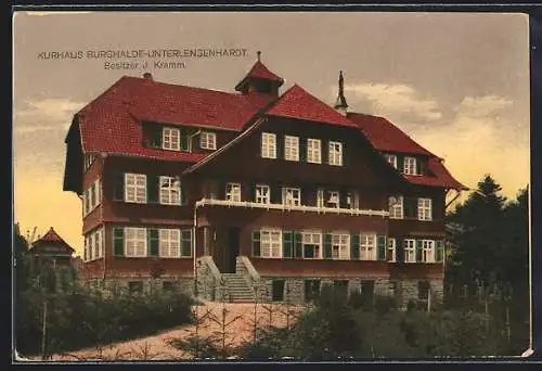 AK Bad Liebenzell, Kurhaus Burghalde-Unterlengenhardt, Bes. J. Kramm