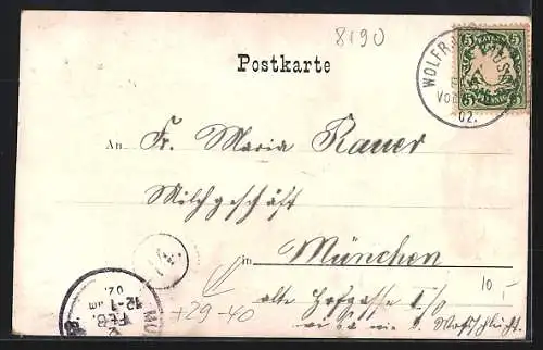 AK Wolfratshausen, Flusspartie und Ortsansicht