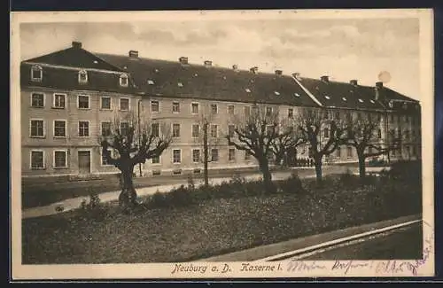 AK Neuburg a. D., Blick auf die Kaserne I.