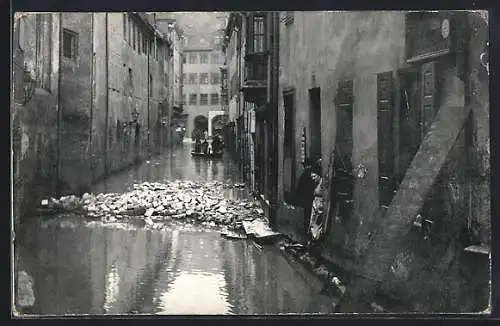 AK Nürnberg, Hochwasser-Katastrophe 05.02.1909, Spitalgasse