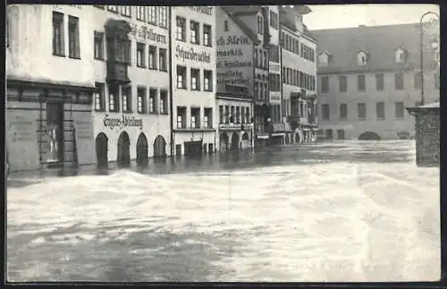 AK Nürnberg, Hochwasser-Katastrophe 1909, Obstmarkt