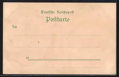 Lithographie Wiesbaden, Nerobergbahn, Restaurant am Neroberg, griechische Kapelle