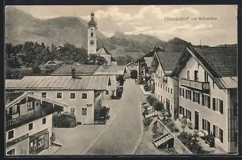 AK Oberaudorf, Ortspartie mit Brünnstein