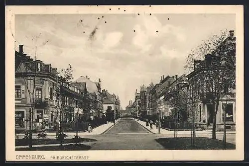AK Offenburg, Blick in die Friedrichstrasse