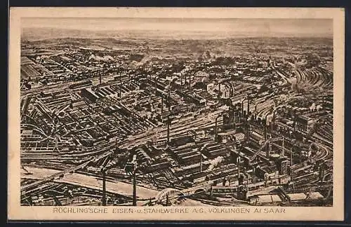 AK Völklingen, Blick auf die Röchlingschen Eisen-und Stahlwerke