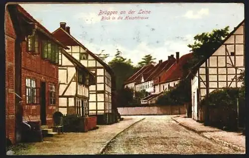 AK Brüggen an der Leine, Hauptstrasse mit Fachwerkhäusern
