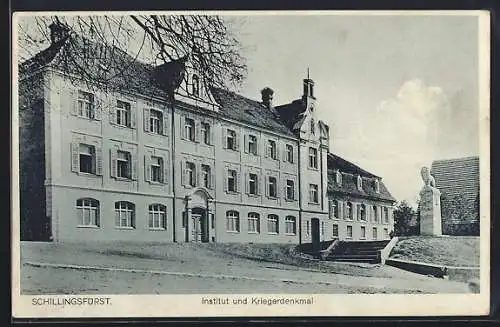 AK Schillingsfürst, Institut und Kriegerdenkmal