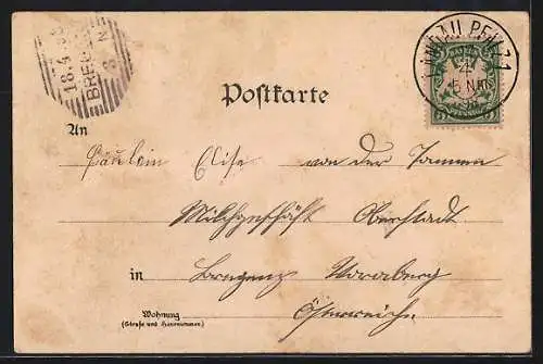 Lithographie Landau i. Pfalz, Offiziers-Casino, Paradeplatz, Kegelbahn