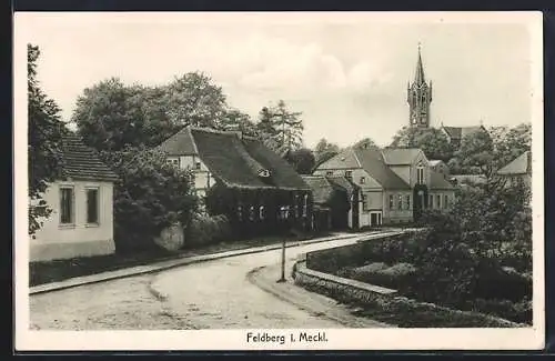 AK Feldberg / Meckl., Strassenpartie im Ort