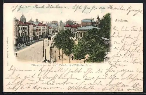 AK Aachen, Elisenbrunnen und Friedrich-Wilhelmplatz