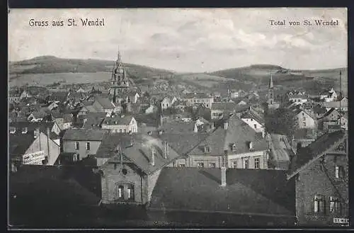 AK St. Wendel, Totalansicht aus der Vogelschau
