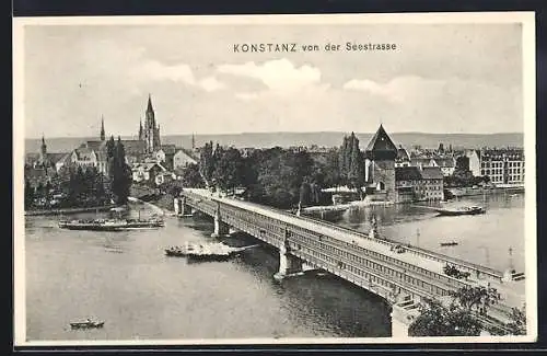 AK Konstanz, Ortsansicht von der Seestrasse