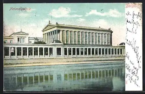 AK Berlin, Nationalgallerie mit Spree