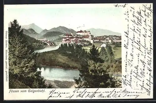 AK Füssen, Blick vom Galgenbiehl