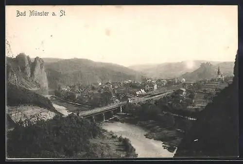 AK Bad Münster a. St., Blick auf den Ort