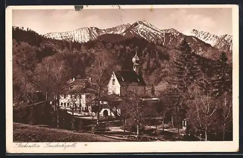 AK Birkenstein, Gnadenkapelle mit Berglandschaft